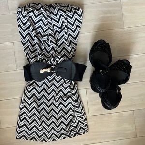 🤍🖤 Black & White Zig-Zag Stripe Mini 🖤🤍